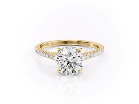 The Pave Natalie Set With A 1 Carat Round Lab Diamond Online Sale