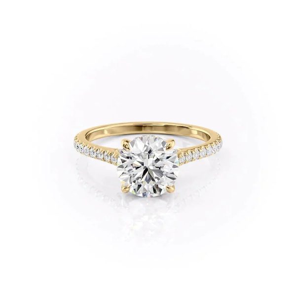 The Pave Natalie Set With A 1 Carat Round Lab Diamond Online Sale