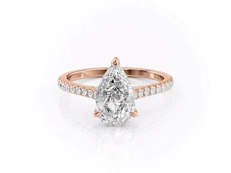 The Pave Natalie Set With A 1 Carat Pear Lab Diamond Cheap