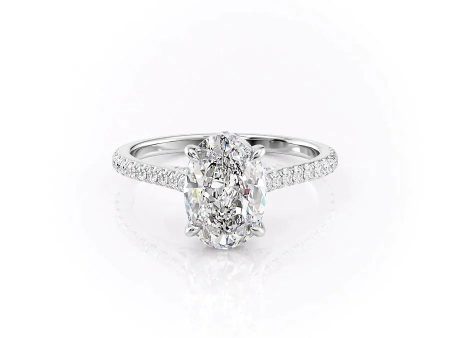 The Pave Natalie Set With A 2 Carat Oval Lab Diamond Discount