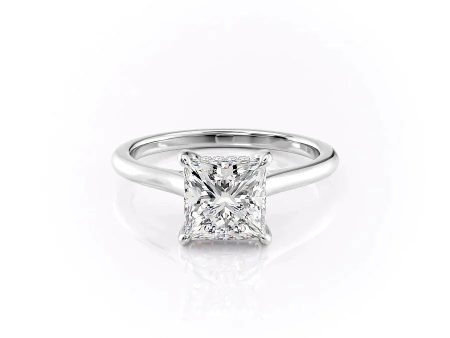 The Natalie Set With A 3 Carat Princess Lab Diamond For Cheap