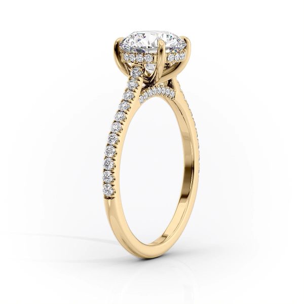 The Pave Natalie Set With A 1 Carat Round Lab Diamond Online Sale