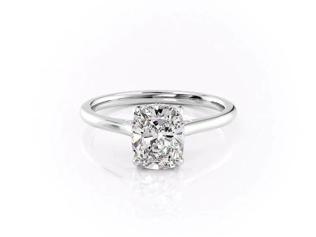 The Natalie Set With A 2.5 Carat Elongated Cushion Lab Diamond Hot on Sale