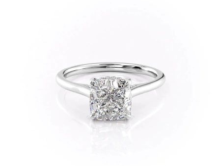 The Natalie Set With A 3 Carat Cushion Lab Diamond on Sale